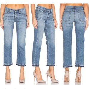 REVOLVE Rag & Bone Crop Straight Leg Raw Edge Jeans in Belgrave Wash Size 28